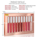 CAKAILA 10pcs/conjunto Gloss Labial Nude Fosco Aveludado Batom Líquido à Prova d'Água de Longa Duração Hidratante