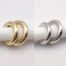 Brinco Falso de Metal Perfurado Único e Fashion, Cartilagem Circular Assimétrica, Joia Feminina