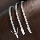 Pulseira KNOBSPIN  Moissanita Original, Prata Esterlina s925 Platinada com Ouro Branco 18k com GRA