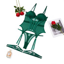 Conjunto de Lingerie de Malha de Luxo para Mulheres, Body Sem Costas, Conjunto de 3 Peças com Cinta-Liga, Vestidos Sensuais para Mulheres