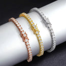 Pulseira EWYA em Prata Esterlina 925 com Moissanita 0,1ct 3mm D VVS1 Diamante com GRA para Mulheres, Brilhante, Festa de Casamento, Joia Fina