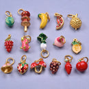 6/16 Peças Estilos Mistos Frutas Banana Morango Melancia Vegetais Repolho Cogumelo Cenoura Pingente Para Fazer Joias