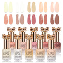 Conjunto de esmaltes em gel de 12ml Incluindo Kit de Esmaltes em Gel Vermelho, Rosa e Nude UV LED Removível para Casa DIY com Base e Top Coat