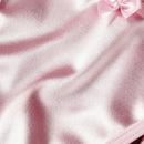 Calcinha Fio Dental Feminina de Cetim Sexy Sem Costura, Laço, Cintura Baixa, Fio Dental Único, Fundo de Algodão, Tanga T Back M-2XL