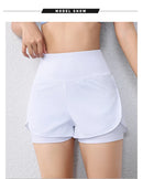 Shorts feminino de secagem rápida, cintura elástica, shorts esportivos ativos com bolsos