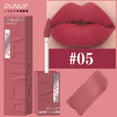 Batom gloss em tubo quadrado, 8 cores, aveludado mate, suave, fácil de aplicar, à prova d'água, volumizador tridimensional
