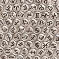 100 Peças 4*7mm Contas Redondas Sortidas de Signos do Zodíaco, Pingentes Espaçadores Soltos para Confecção de Joias e Acessórios de Pulseira DIY
