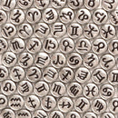 100 Peças 4*7mm Contas Redondas Sortidas de Signos do Zodíaco, Pingentes Espaçadores Soltos para Confecção de Joias e Acessórios de Pulseira DIY