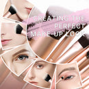 Conjunto com 25 ferramentas de maquiagem profissionais, incluindo pincéis de maquiagem, aparadores de sobrancelha, bolsas de veludo, esponjas para pó e bolas de espuma