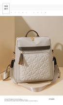 Mochila com Bordado Matelassê  Novo Estilo Coreano Versátil de Grande Capacidade, Bolsa de Ombro de Couro Resistente à Água