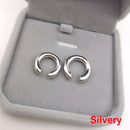 Brinco Falso de Metal Perfurado Único e Fashion, Cartilagem Circular Assimétrica, Joia Feminina