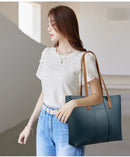 Bolsa de Cor Sólida para Mulheres Bolsas de Ombro de Designer Bolsa Transversal de Couro Macio de Luxo Bolsa Tote de Grande Capacidade Grandes