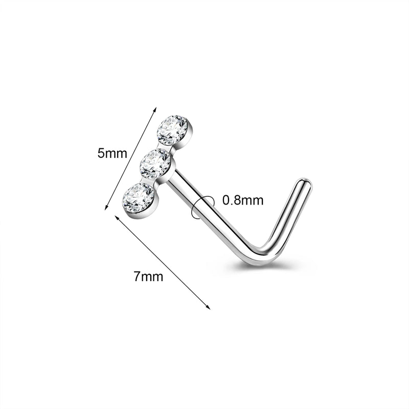 1PC Joia de Piercing de Nariz de Cobre para Mulheres Stud de Cristal com Flor, Olho, Opala, Coração e Lua Piercings Corporais