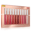 CAKAILA 10pcs/conjunto Gloss Labial Nude Fosco Aveludado Batom Líquido à Prova d'Água de Longa Duração Hidratante