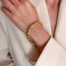 Pulseiras de Nó de Bambu em para Mulheres, Braceletes de Cor Sólida, Elegantes e Versáteis, Joia Simples e Ajustável para Presentes