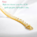 Pulseira Banho de Ouro 18k para Mulheres 3/4/5mm Clássica em Prata Esterlina 925