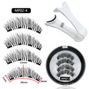 4 Cílios Magnéticos feitos à mão 3D naturais, cílios postiços magnéticos 4 unidades reutilizáveis, conjunto de pinças e ferramentas de maquiagem