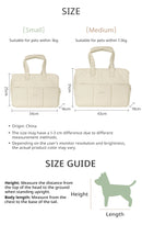 Animais de estimação saem e carregam filhotes. Bolsas portáteis de um ombro são mais adequadas para gatos e cães pequenos levarem ao ar livre