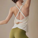 Conjunto de 2 Peças com Almofada no Peito, para Corrida e Treinamento, Top Esportivo Sem Mangas, com Costas Bonitas