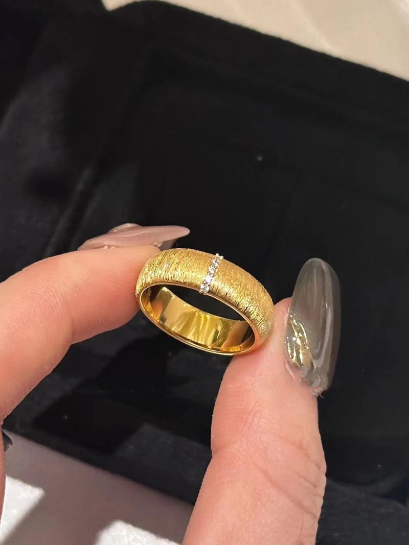 Anéis Retrô de Luxo Clássico Leve para mulheres, estilo artesanal com desenho em fio, versão larga e estreita