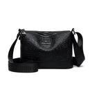 Bolsa Feminina com 3 Bolsos, Grande Capacidade, em Couro PU, Estampas Elegantes, Bolsa Transversal Simples Feminina