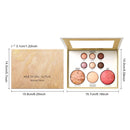 Kit de Maquiagem Multifuncional, Fácil de Carregar, Sombra para Olhos, Pó Compacto, Blush, Iluminador, Clareador, Placa de Maquiagem Facial