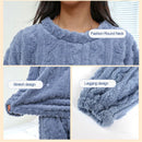 Conjunto de Pijama Quente de Jacquard de Veludo Coral Suave para Mulheres, Roupão Confortável para Inverno