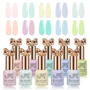 Conjunto de esmaltes em gel de 12ml Incluindo Kit de Esmaltes em Gel Vermelho, Rosa e Nude UV LED Removível para Casa DIY com Base e Top Coat