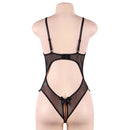 Lingeries sensuais  preto de uma peça  Body apertado sem virilha Sex fantasia Pornô Roupa íntima