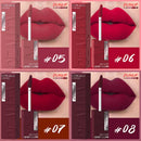 Batom gloss em tubo quadrado, 8 cores, aveludado mate, suave, fácil de aplicar, à prova d'água, volumizador tridimensional
