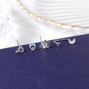 1PC Joia de Piercing de Nariz de Cobre para Mulheres Stud de Cristal com Flor, Olho, Opala, Coração e Lua Piercings Corporais