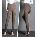 Meias polares grossas, leggings de inverno quentes, collants femininos forrados com lã, meias-calças efeito pele, calças de lã translúcidas falsas