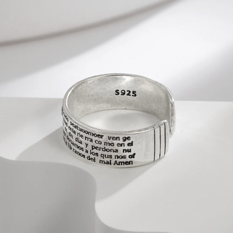 Anel de prata esterlina 925 com ágata natural que nunca desbota, estilo hip-hop, anel Unisex