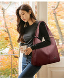 Bolsa Hobo com Alça Superior de Couro para Mulheres, Bolsas Femininas de Lazer, Bolsas de Ombro, Carteiras da Moda, Bolsas Vintage, Bolsa Tote de Grande Capacidade