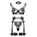 Conjunto Lingerie sensual sutiã aberta Roupa íntima transparente renda de luxo exóticos