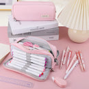 Estojo para Canetas para Meninas e Meninos, Alunos de Escola, Organizador de Material de Escritório, Estojo de Lápis de Grande Capacidade com 3 Compartimentos Multifuncional