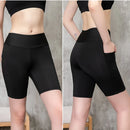 Shorts Feminino Esportivas Base Alta Elasticidade Tamanho Plus Calças de Fitness