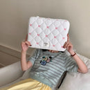 Pasta Executiva com Laço Bordado Bolsa de Arquivo Grande Capacidade Bolsa de Documento Bolsa de Mão Bolsa de Ombro Bolsa para Laptop Trabalho de Escritório