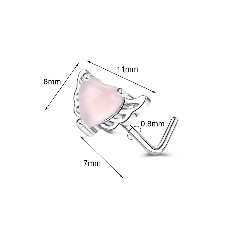 1PC Joia de Piercing de Nariz de Cobre para Mulheres Stud de Cristal com Flor, Olho, Opala, Coração e Lua Piercings Corporais