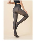 Meia-calça térmica feminina Leggings sexy translúcidas de lã Meias-calças justas de inverno Quentes Meias de veludo grosso Calças femininas Streetwear