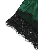 Conjunto de Pijama Feminino Sexy de 2 Peças em Renda com Top Cami Transparente e Shorts, Respirável, Lingerie de Verão Plus Size