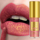 14 Cores Brilho Glitter Metálico Gloss Labial Brilhante de Longa Duração Batom Líquido à Prova d'Água Maquiagem Óleo Labial Tinta Labial
