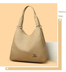 Bolsa Hobo com Alça Superior de Couro para Mulheres, Bolsas Femininas de Lazer, Bolsas de Ombro, Carteiras da Moda, Bolsas Vintage, Bolsa Tote de Grande Capacidade