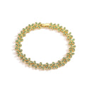 Colar de Cristal Trevo de Quatro Folhas, Pulseira de Luxo Feminina com Zircônia Brilhante, Joia de Presente de Alta Qualidade