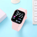 Relógio eletrônico de LED, elegante e casual de Aço Inoxidável