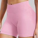 Shorts de verão femininos de cintura baixa, sem costura, shorts de academia, shorts de yoga, shorts de corrida e shorts de treino ciclismo de alta elasticidade