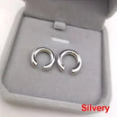 Brinco Falso de Metal Perfurado Único e Fashion, Cartilagem Circular Assimétrica, Joia Feminina