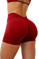 Shorts de Academia Feminino Cintura V Cintura Alta Roupas de Treino Fitness Yoga Corrida Levantamento de Glúteos Leggings