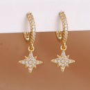 Brincos Longos com Duas Correntes e Pingente de Tassel  Aço Inoxidável Coreano com Zircônia, para Piercing