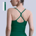 Top Esportivo Feminino de Cor Sólida Academia,  Costas Cruzadas em Y, Fitness, Yoga, Corrida, Treino, Alça para Mulheres Esportivas